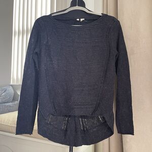 Anthropologie Moth Sweater Alpaca Blend High Low Cozy Fuzzy Feminine XS